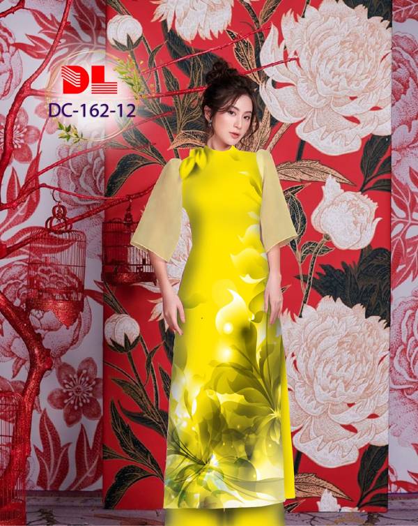 Vải Áo Dài Hoa In 3D Thiết Kế 2021 AD DC162 43 Vải Áo Dài Hoa In 3D Thiết Kế 2021 AD DC162