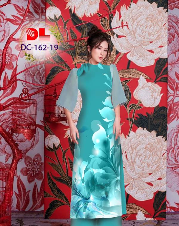 Vải Áo Dài Hoa In 3D Thiết Kế 2021 AD DC162 49 Vải Áo Dài Hoa In 3D Thiết Kế 2021 AD DC162
