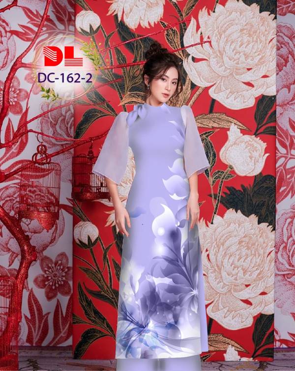 Vải Áo Dài Hoa In 3D Thiết Kế 2021 AD DC162 51 Vải Áo Dài Hoa In 3D Thiết Kế 2021 AD DC162