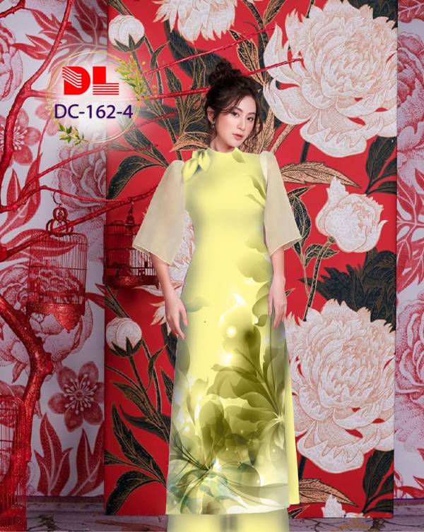 Vải Áo Dài Hoa In 3D Thiết Kế 2021 AD DC162 53 Vải Áo Dài Hoa In 3D Thiết Kế 2021 AD DC162
