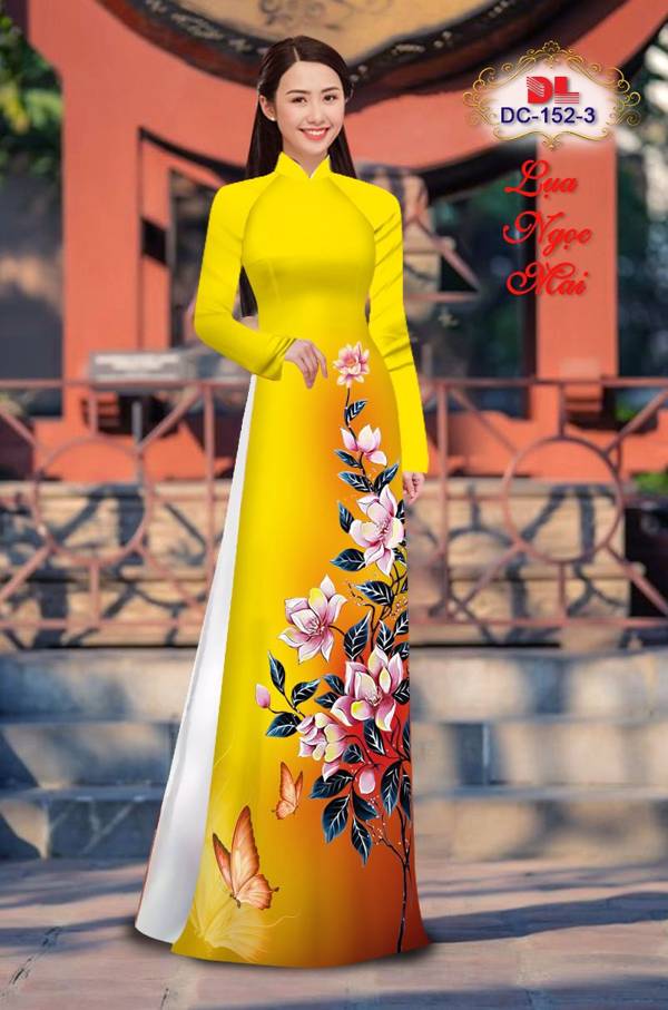 Vải Áo Dài Hoa In 3D Thiết Kế 2021 AD DC152 18 Vải Áo Dài Hoa In 3D Thiết Kế 2021 AD DC152