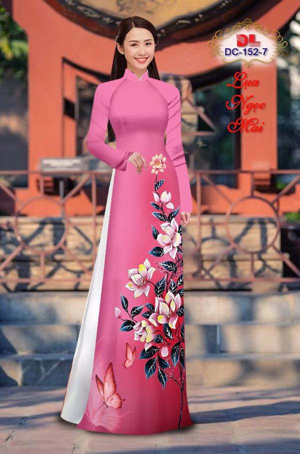 Vải Áo Dài Hoa In 3D Thiết Kế 2021 AD DC152 19 Vải Áo Dài Hoa In 3D Thiết Kế 2021 AD DC152