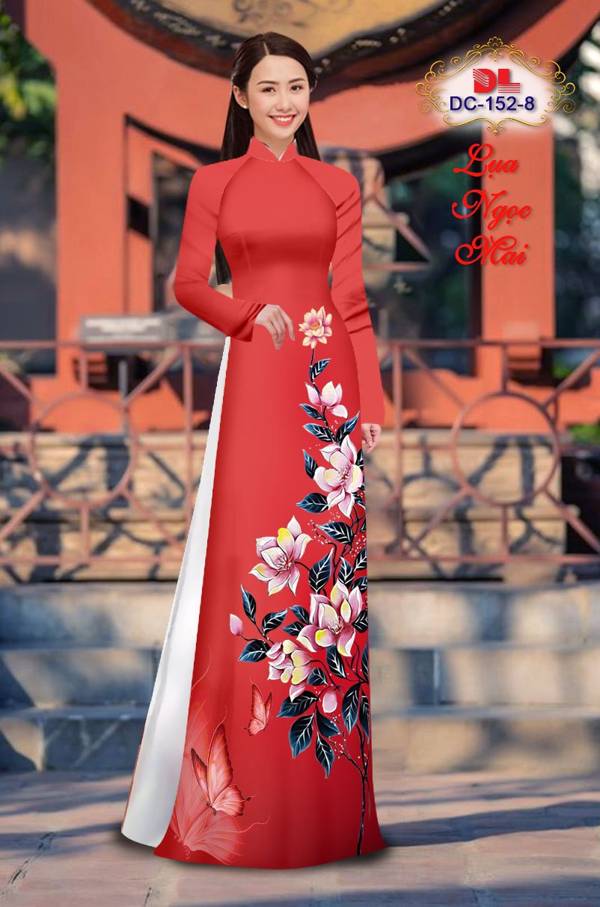 Vải Áo Dài Hoa In 3D Thiết Kế 2021 AD DC152 25 Vải Áo Dài Hoa In 3D Thiết Kế 2021 AD DC152