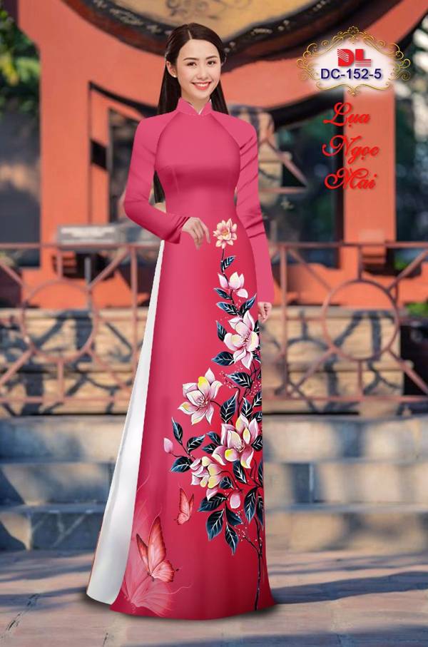 Vải Áo Dài Hoa In 3D Thiết Kế 2021 AD DC152 23 Vải Áo Dài Hoa In 3D Thiết Kế 2021 AD DC152