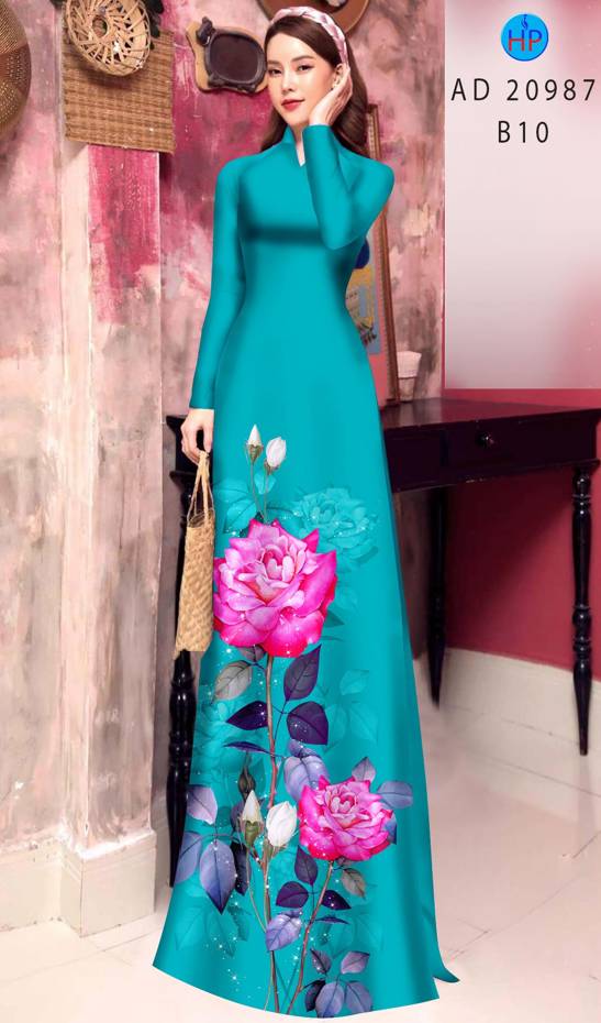 Vải Áo Dài Hoa Hồng Thiết Kế 2021 AD 20987 41 Vải Áo Dài Hoa Hồng Thiết Kế 2021 AD 20987