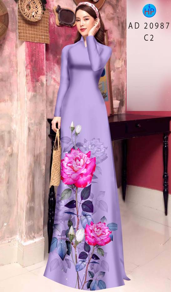 Vải Áo Dài Hoa Hồng Thiết Kế 2021 AD 20987 42 Vải Áo Dài Hoa Hồng Thiết Kế 2021 AD 20987