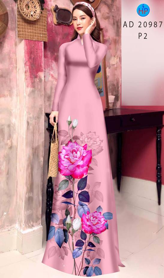 Vải Áo Dài Hoa Hồng Thiết Kế 2021 AD 20987 43 Vải Áo Dài Hoa Hồng Thiết Kế 2021 AD 20987