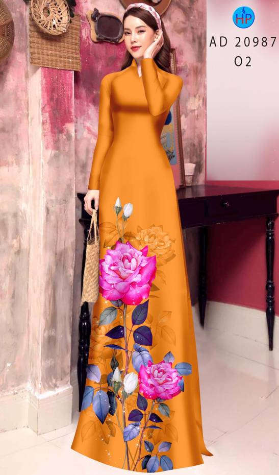 Vải Áo Dài Hoa Hồng Thiết Kế 2021 AD 20987 48 Vải Áo Dài Hoa Hồng Thiết Kế 2021 AD 20987