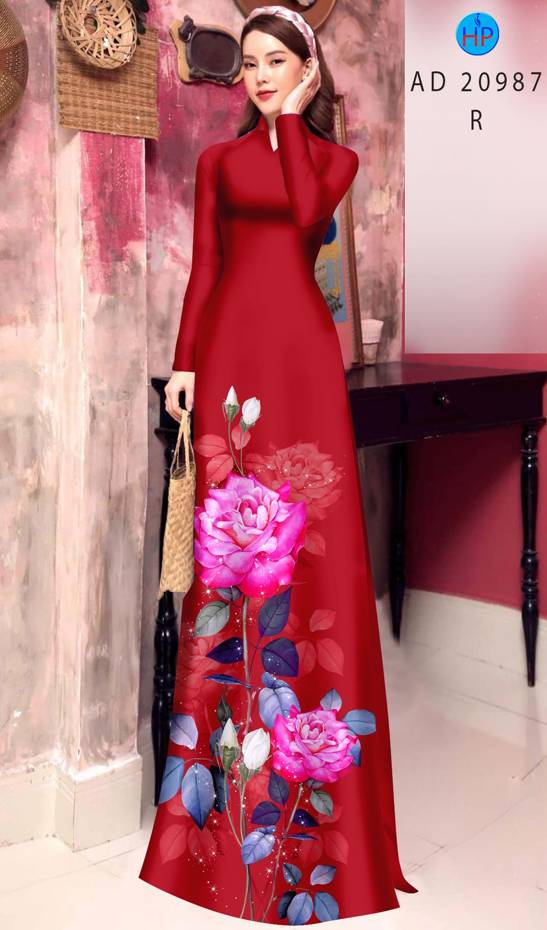 Vải Áo Dài Hoa Hồng Thiết Kế 2021 AD 20987 45 Vải Áo Dài Hoa Hồng Thiết Kế 2021 AD 20987