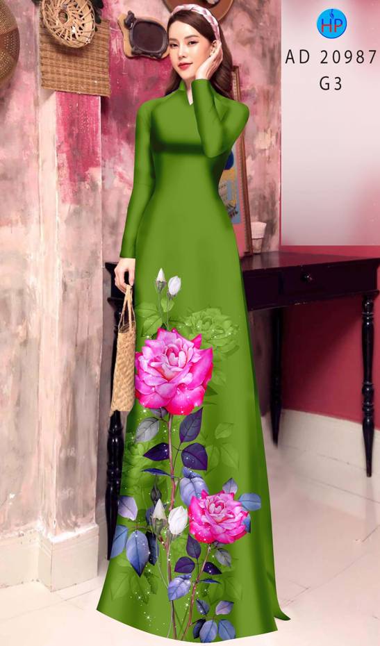 Vải Áo Dài Hoa Hồng Thiết Kế 2021 AD 20987 46 Vải Áo Dài Hoa Hồng Thiết Kế 2021 AD 20987