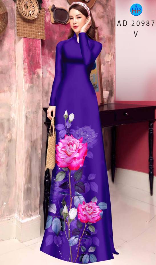 Vải Áo Dài Hoa Hồng Thiết Kế 2021 AD 20987 51 Vải Áo Dài Hoa Hồng Thiết Kế 2021 AD 20987