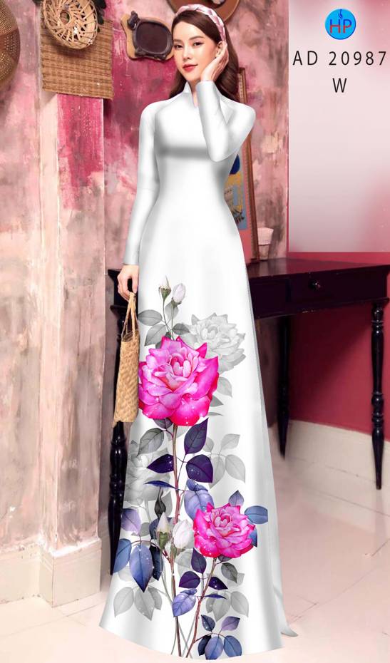 Vải Áo Dài Hoa Hồng Thiết Kế 2021 AD 20987 50 Vải Áo Dài Hoa Hồng Thiết Kế 2021 AD 20987