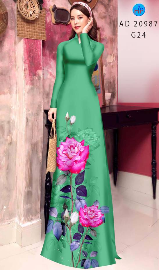 Vải Áo Dài Hoa Hồng Thiết Kế 2021 AD 20987 54 Vải Áo Dài Hoa Hồng Thiết Kế 2021 AD 20987