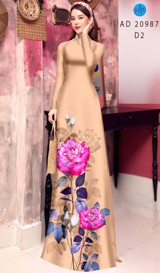 Vải Áo Dài Hoa Hồng Thiết Kế 2021 AD 20987 53 Vải Áo Dài Hoa Hồng Thiết Kế 2021 AD 20987