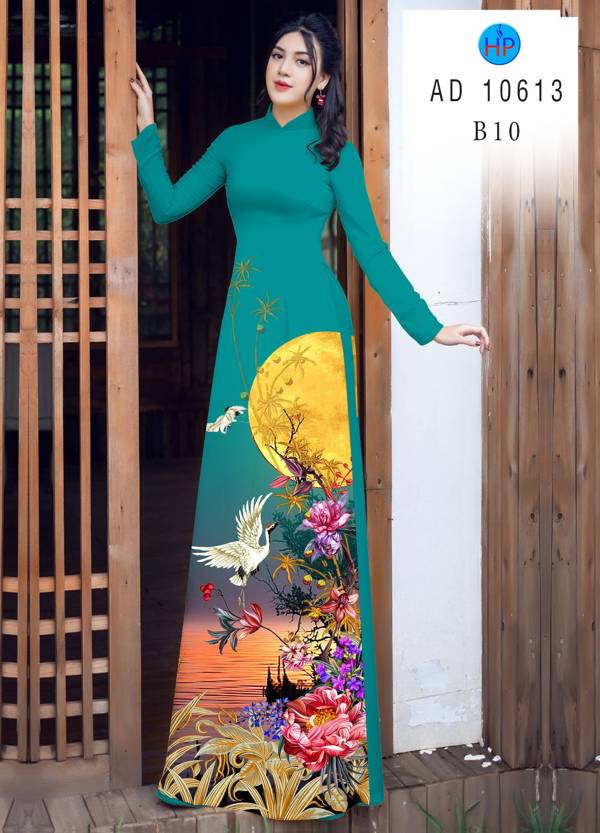 Vải Áo Dài Chim Hạc Kiểu Mới AD 10613 37 Vải Áo Dài Chim Hạc Kiểu Mới AD 10613