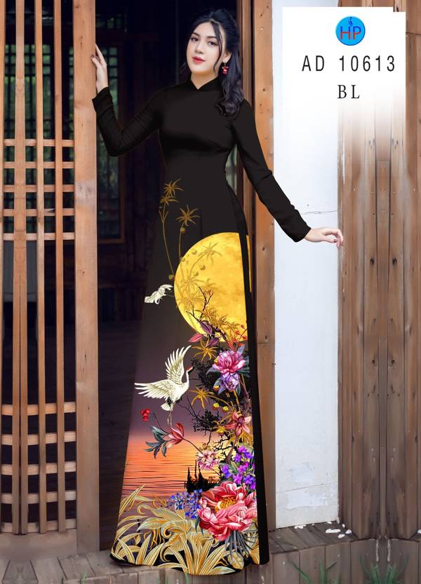 Vải Áo Dài Chim Hạc Kiểu Mới AD 10613 46 Vải Áo Dài Chim Hạc Kiểu Mới AD 10613