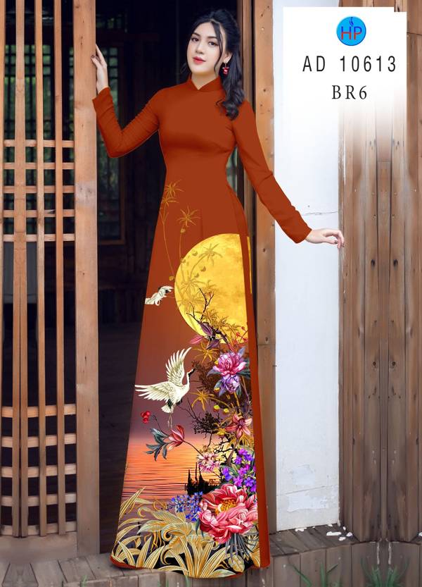 Vải Áo Dài Chim Hạc Kiểu Mới AD 10613 51 Vải Áo Dài Chim Hạc Kiểu Mới AD 10613