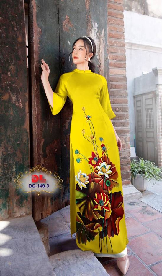 Vải Áo Dài Hoa Sen Kiểu Mới AD DC149 20 Vải Áo Dài Hoa Sen Kiểu Mới AD DC149