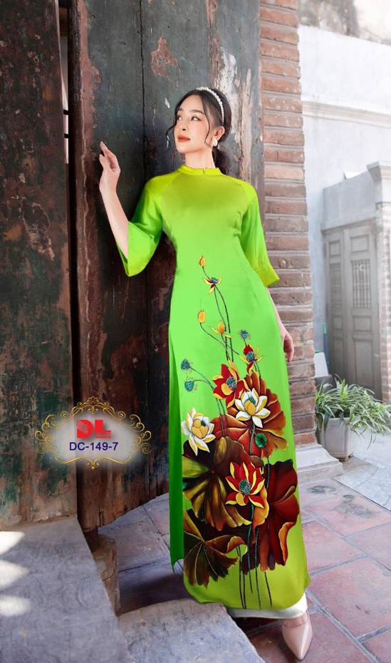 Vải Áo Dài Hoa Sen Kiểu Mới AD DC149 24 Vải Áo Dài Hoa Sen Kiểu Mới AD DC149