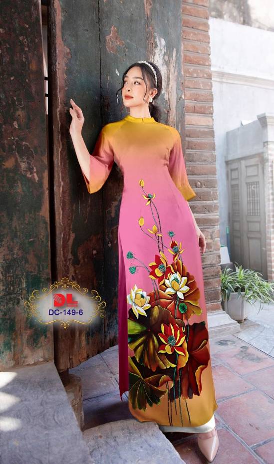Vải Áo Dài Hoa Sen Kiểu Mới AD DC149 23 Vải Áo Dài Hoa Sen Kiểu Mới AD DC149