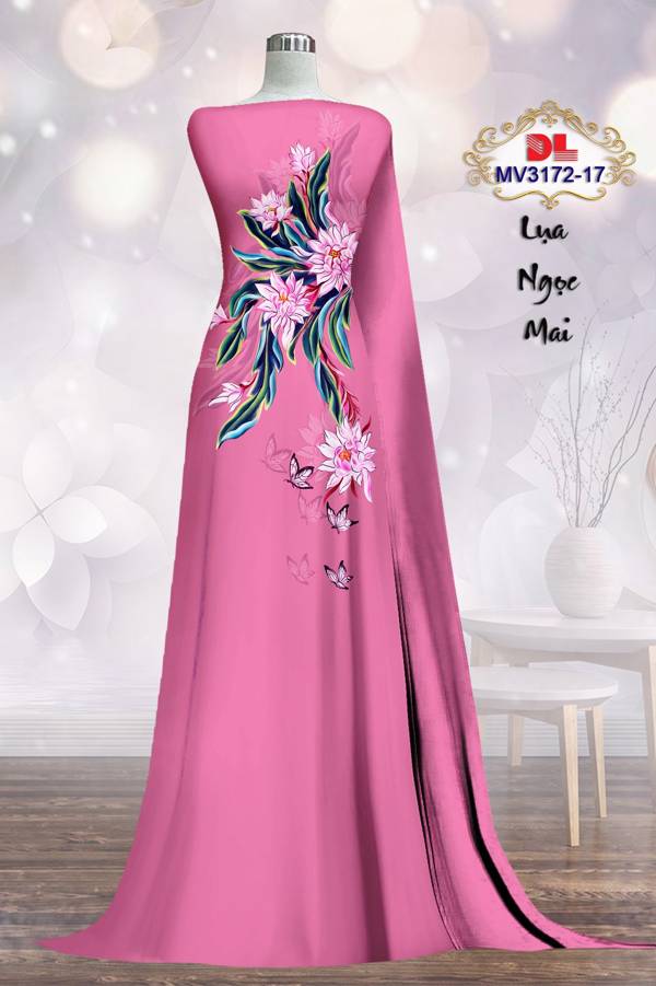 Vải Áo Dài Hoa In 3D Vừa Ra AD MV3172 60 Vải Áo Dài Hoa In 3D Vừa Ra  AD MV3172