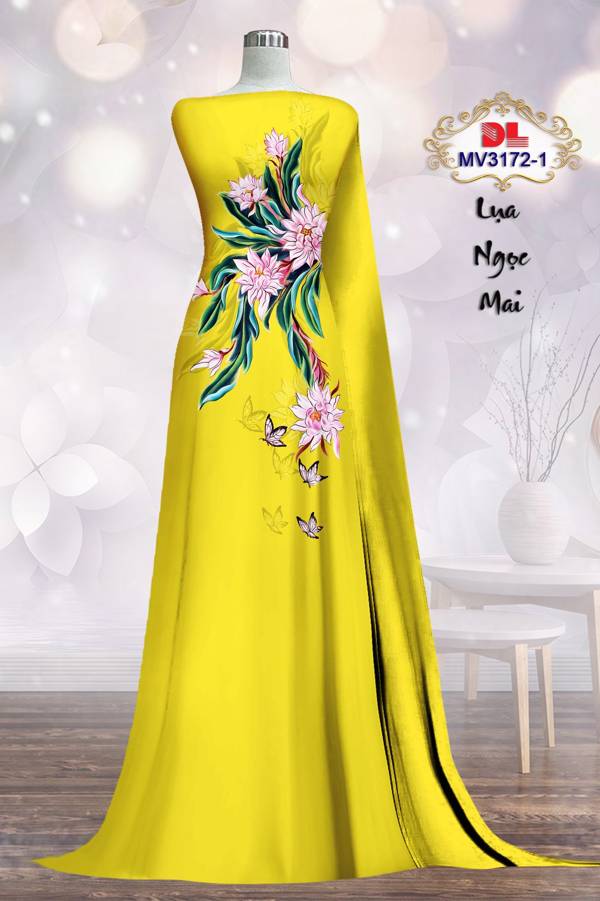 Vải Áo Dài Hoa In 3D Vừa Ra AD MV3172 68 Vải Áo Dài Hoa In 3D Vừa Ra  AD MV3172
