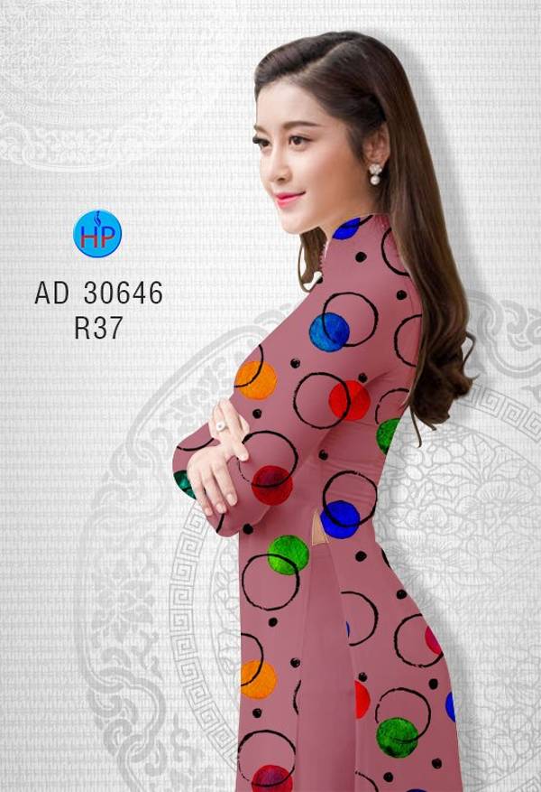 Vải Áo Dài Hoa Văn Tròn Mới Ra AD 30646 38 Vải Áo Dài Hoa Văn Tròn Mới Ra AD 30646