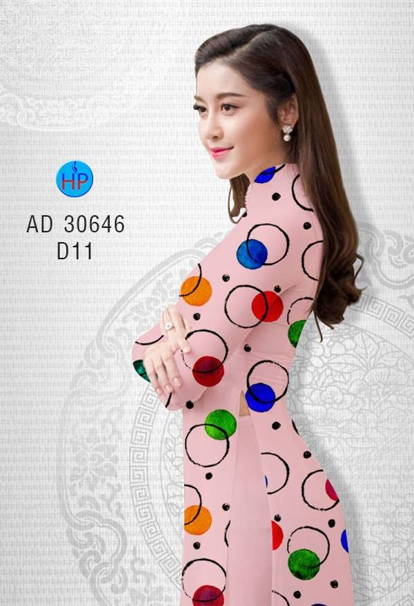Vải Áo Dài Hoa Văn Tròn Mới Ra AD 30646 44 Vải Áo Dài Hoa Văn Tròn Mới Ra AD 30646