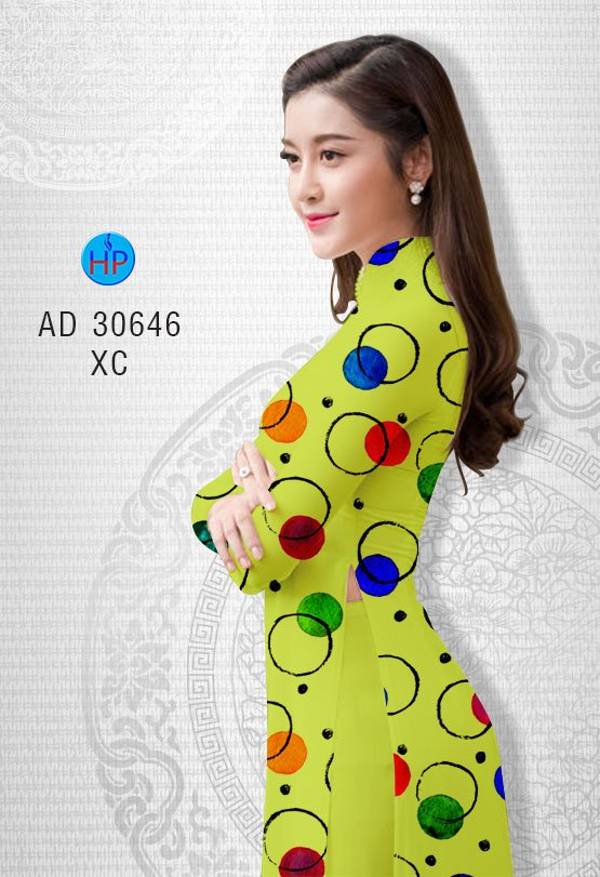 Vải Áo Dài Hoa Văn Tròn Mới Ra AD 30646 46 Vải Áo Dài Hoa Văn Tròn Mới Ra AD 30646