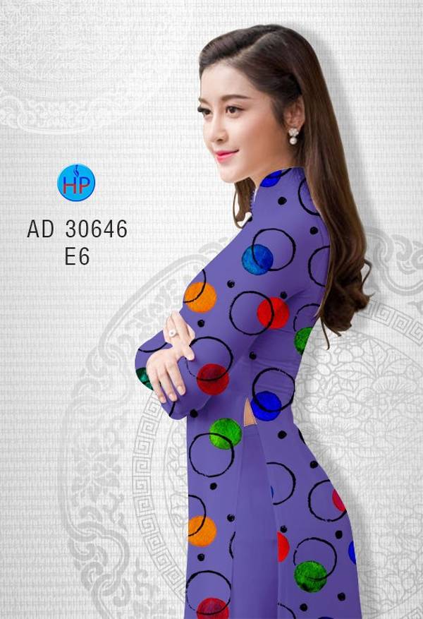 Vải Áo Dài Hoa Văn Tròn Mới Ra AD 30646 45 Vải Áo Dài Hoa Văn Tròn Mới Ra AD 30646