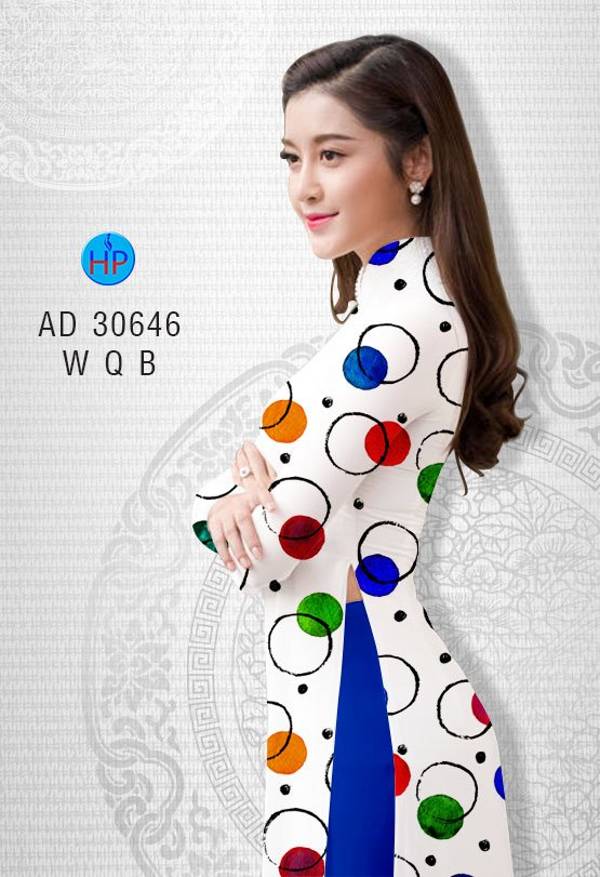 Vải Áo Dài Hoa Văn Tròn Mới Ra AD 30646 47 Vải Áo Dài Hoa Văn Tròn Mới Ra AD 30646