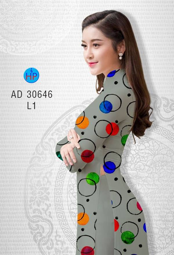Vải Áo Dài Hoa Văn Tròn Mới Ra AD 30646 48 Vải Áo Dài Hoa Văn Tròn Mới Ra AD 30646