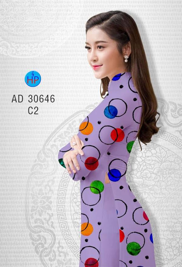 Vải Áo Dài Hoa Văn Tròn Mới Ra AD 30646 51 Vải Áo Dài Hoa Văn Tròn Mới Ra AD 30646