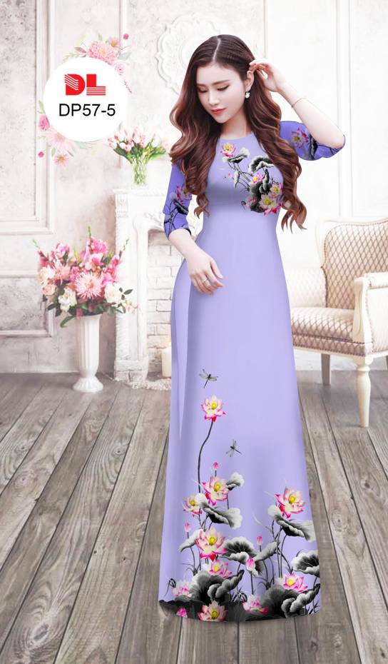 Vải Áo Dài Hoa Sen Độc Đáo AD DP57 21 Vải Áo Dài Hoa Sen Độc Đáo AD DP57