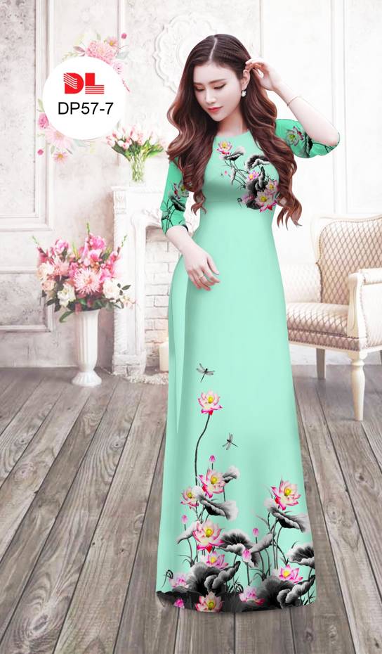 Vải Áo Dài Hoa Sen Độc Đáo AD DP57 22 Vải Áo Dài Hoa Sen Độc Đáo AD DP57