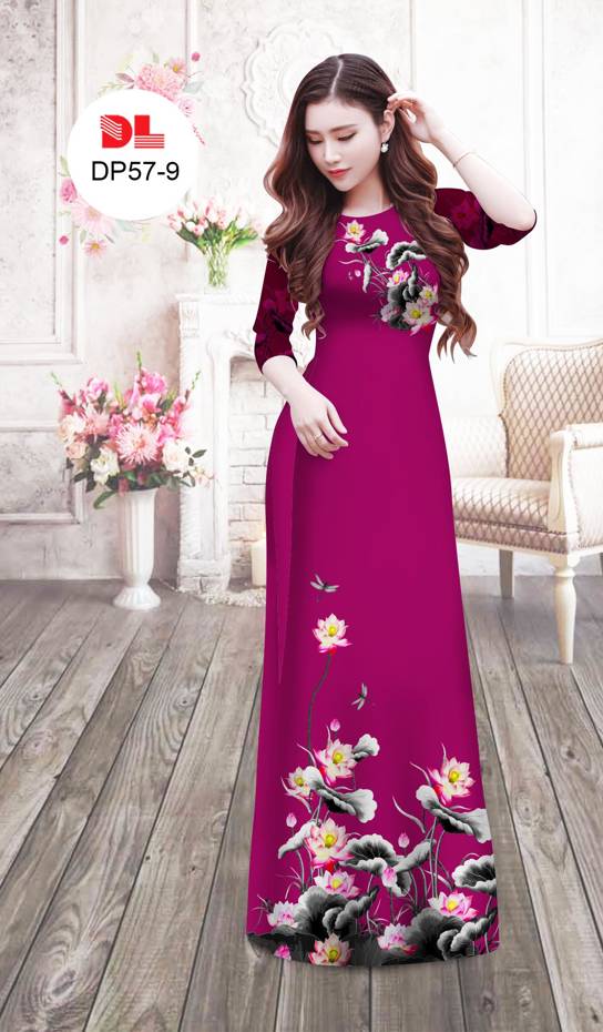 Vải Áo Dài Hoa Sen Độc Đáo AD DP57 24 Vải Áo Dài Hoa Sen Độc Đáo AD DP57