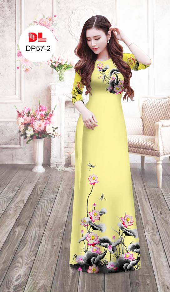 Vải Áo Dài Hoa Sen Độc Đáo AD DP57 27 Vải Áo Dài Hoa Sen Độc Đáo AD DP57