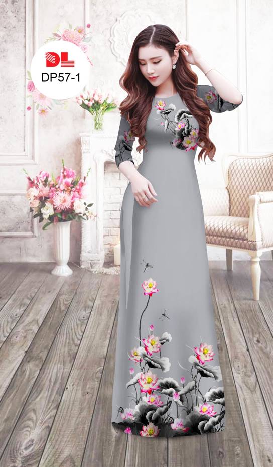 Vải Áo Dài Hoa Sen Độc Đáo AD DP57 26 Vải Áo Dài Hoa Sen Độc Đáo AD DP57
