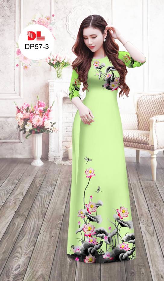 Vải Áo Dài Hoa Sen Độc Đáo AD DP57 28 Vải Áo Dài Hoa Sen Độc Đáo AD DP57