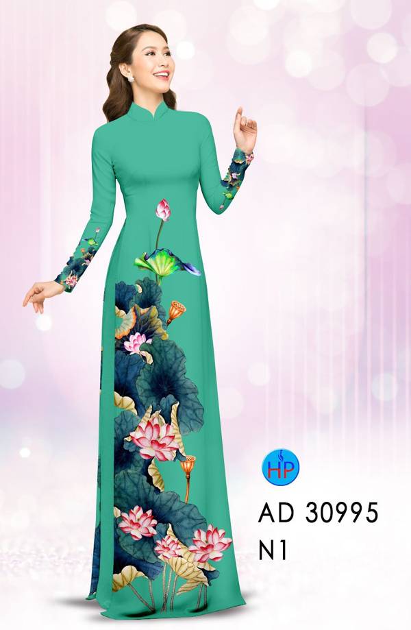 Vải Áo Dài Hoa Sen Thiết Kế 2021 AD 30995