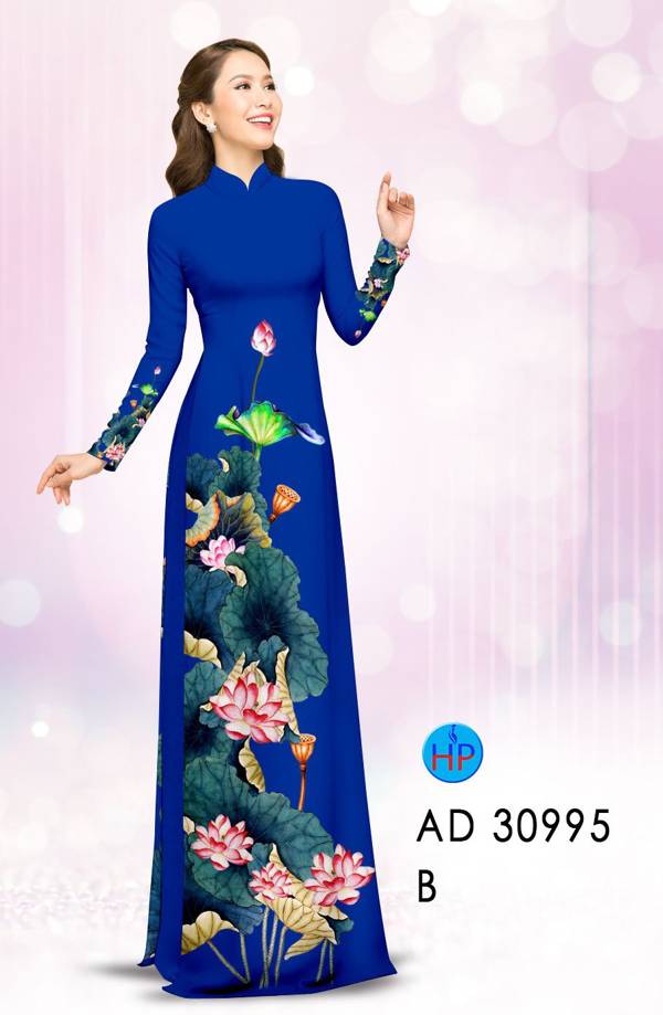 Vải Áo Dài Hoa Sen Thiết Kế 2021 AD 30995