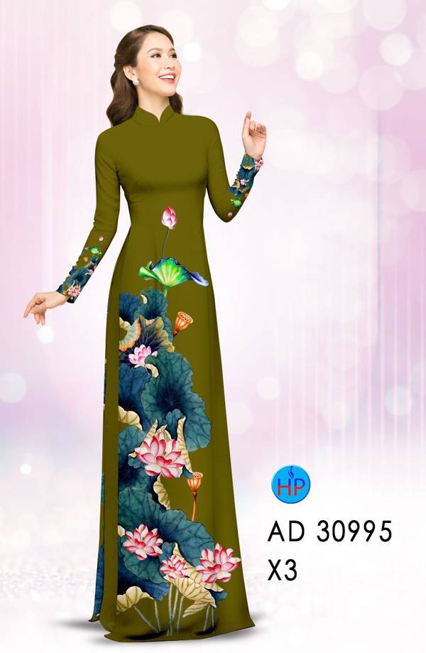 Vải Áo Dài Hoa Sen Thiết Kế 2021 AD 30995