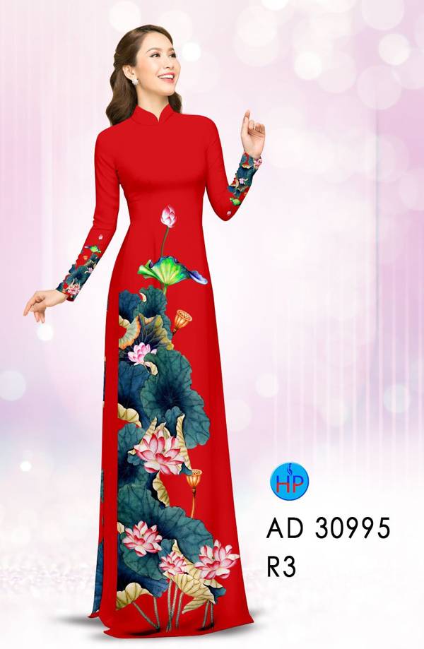 Vải Áo Dài Hoa Sen Thiết Kế 2021 AD 30995