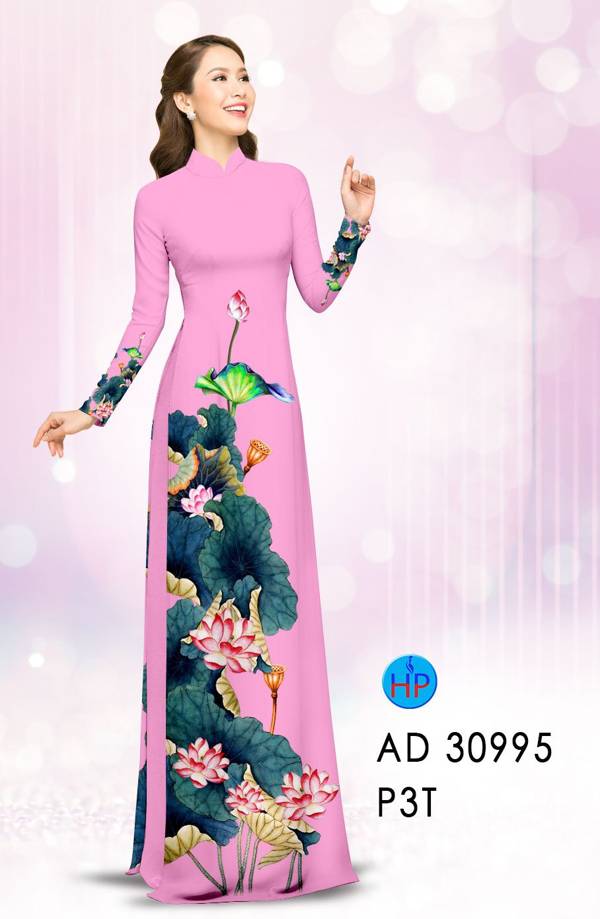 Vải Áo Dài Hoa Sen Thiết Kế 2021 AD 30995