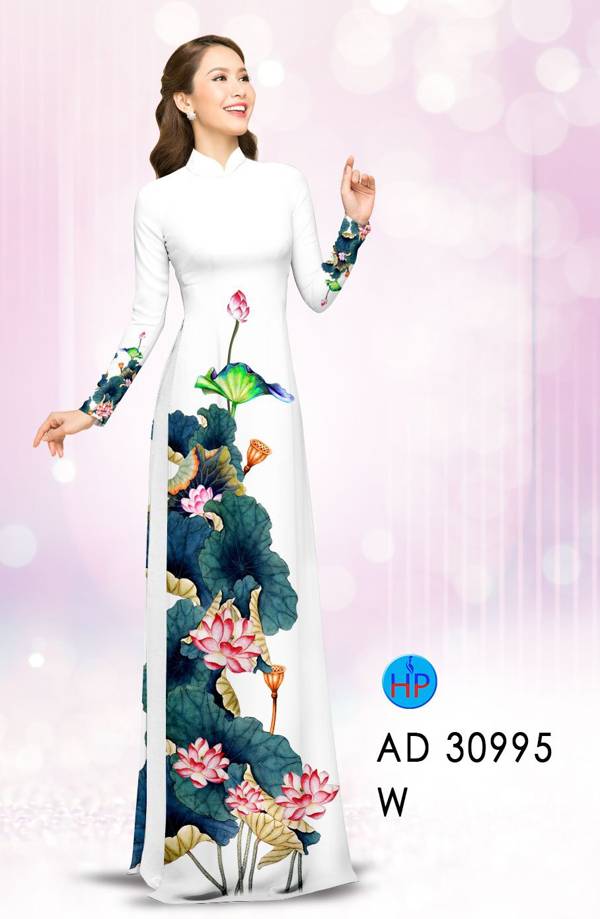 Vải Áo Dài Hoa Sen Thiết Kế 2021 AD 30995