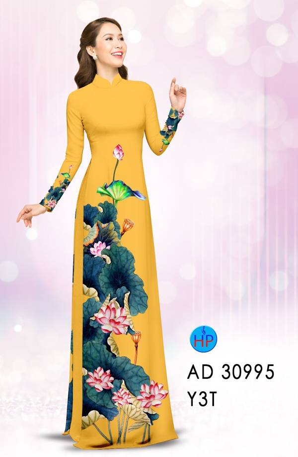 Vải Áo Dài Hoa Sen Thiết Kế 2021 AD 30995