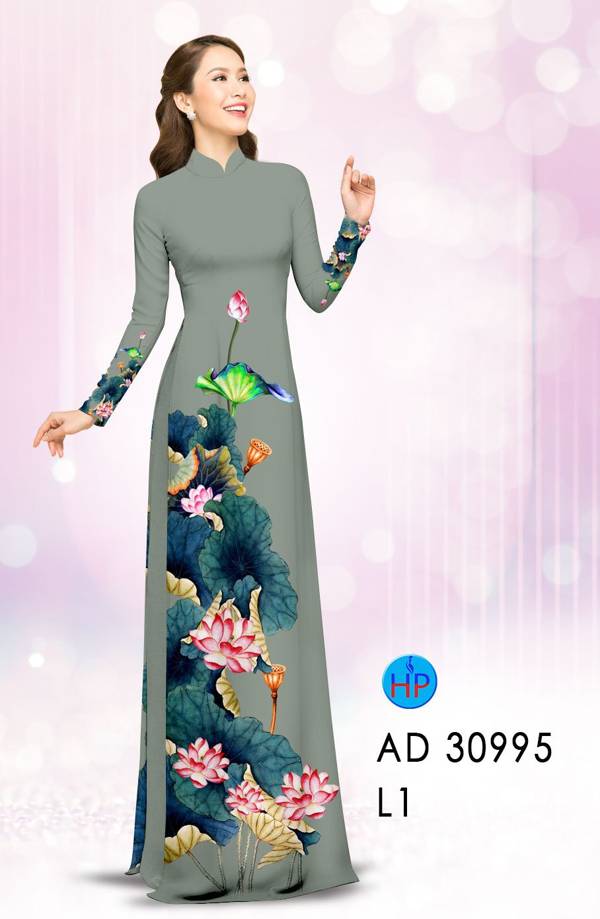 Vải Áo Dài Hoa Sen Thiết Kế 2021 AD 30995