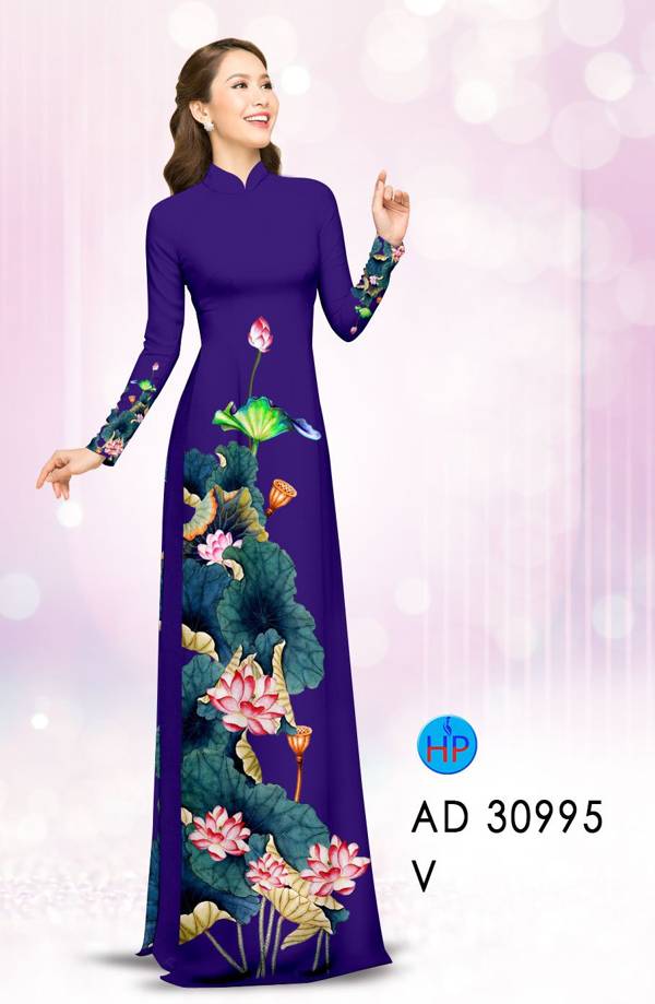 Vải Áo Dài Hoa Sen Thiết Kế 2021 AD 30995