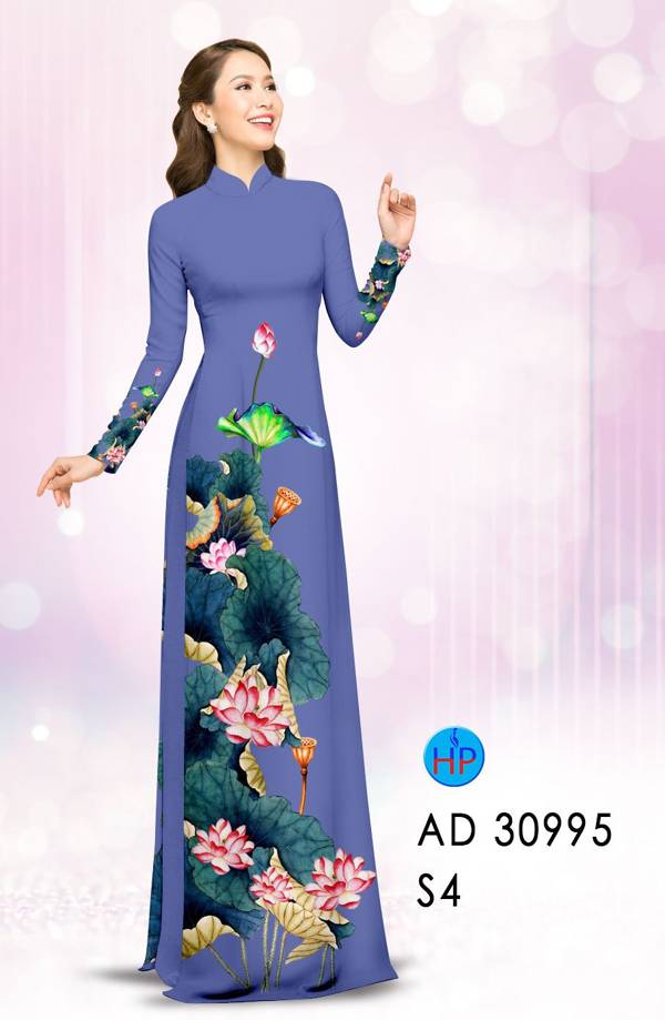 Vải Áo Dài Hoa Sen Thiết Kế 2021 AD 30995
