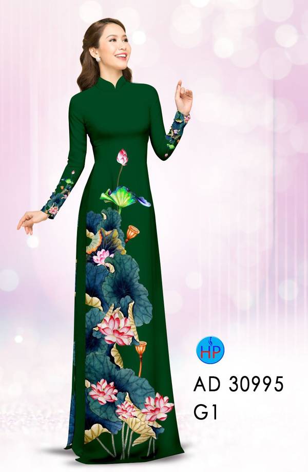 Vải Áo Dài Hoa Sen Thiết Kế 2021 AD 30995